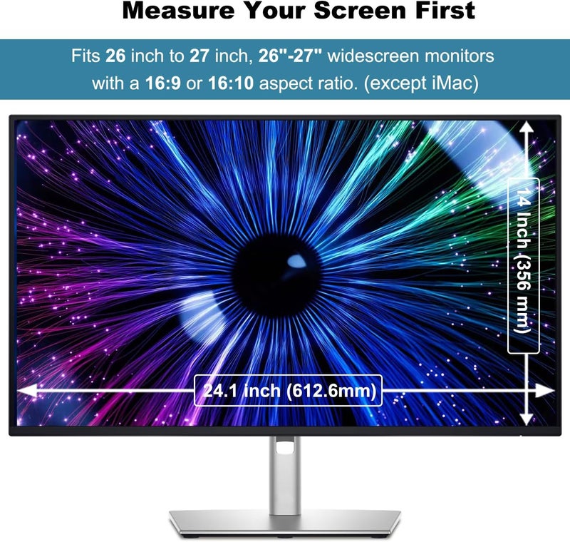 Twugs 2 Pack Anti-Blue Light & Anti-Scratch Screen Protector Shield for 27 Inches Desktop Computer Monitor, Hanging Block Filter Panel for Eye Protection - Image 3